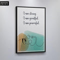 Discover Greattness Original, Women Yoga Quote Sign Poster Motivational Canvas Wall Art, I AM STRONG, GREATFUL & POWERFUL by Original Greattness™ Canvas Wall Art Print