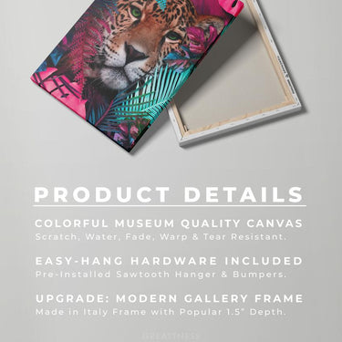 Discover Greattness Original Canvas Art, Jaguar tropic Canvas Art, Animal Inspirational Artwork, JAGUAR TROPIC by Original Greattness™ Canvas Wall Art Print