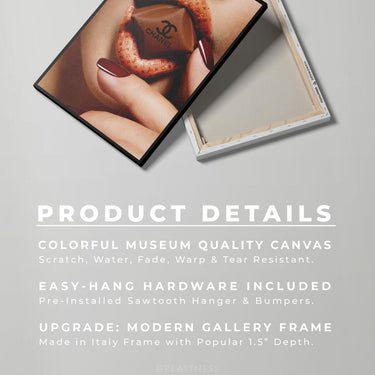Discover Chanel Lips Canvas Art, La Chocolat, Luxury Fashion Chanel Canvas Wall Art, LA CHOCOLAT CHANEL CANVAS by Original Greattness™ Canvas Wall Art Print