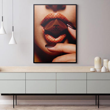 Discover Chanel Lips Canvas Art, La Chocolat, Luxury Fashion Chanel Canvas Wall Art, LA CHOCOLAT CHANEL CANVAS by Original Greattness™ Canvas Wall Art Print