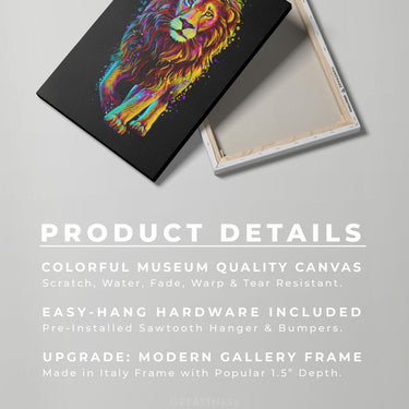 Discover Motivational Lion Canvas Art, Lion Aura, Inspirational Abstract Colorful Canvas Art, LION AURA by Original Greattness™ Canvas Wall Art Print