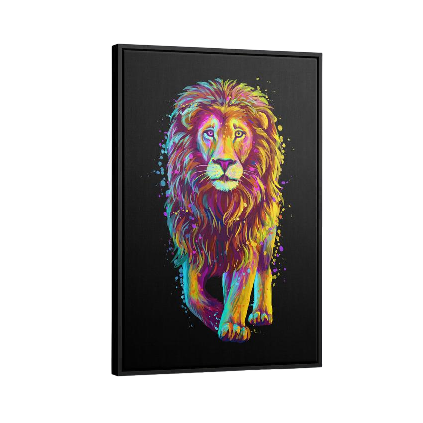 Discover Motivational Lion Canvas Art, Lion Aura, Inspirational Abstract Colorful Canvas Art, LION AURA by Original Greattness™ Canvas Wall Art Print