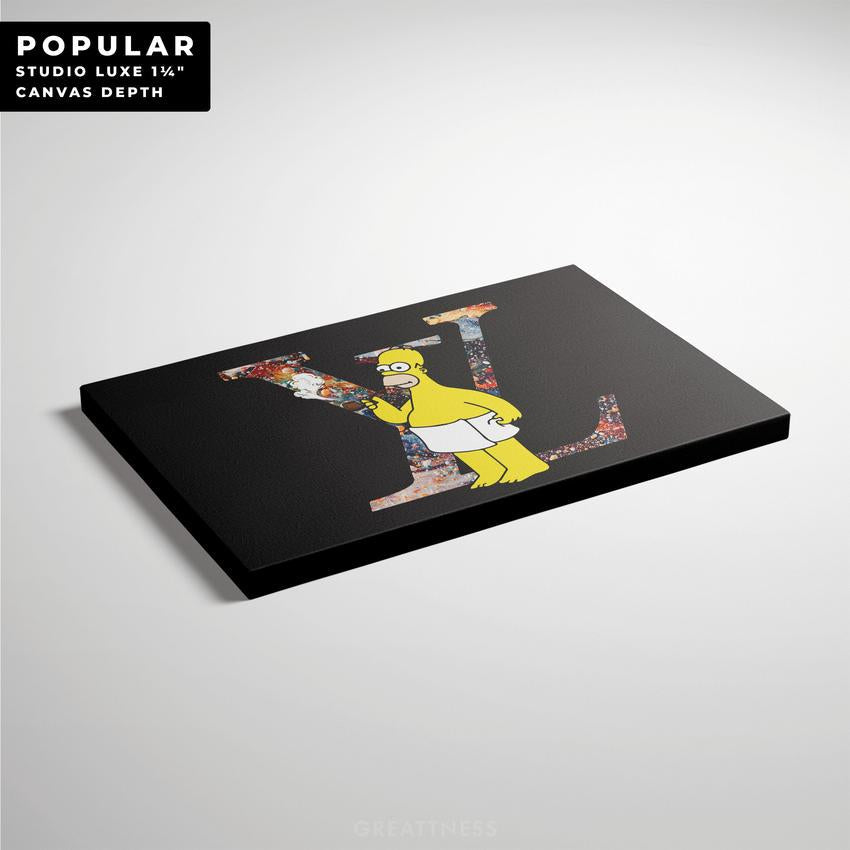 Discover Homer Simpson Wall Art, Homer Simpson Louis Vuitton Luxury Canvas Wall Art, LV AFTERPARTY by Original Greattness™ Canvas Wall Art Print