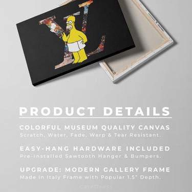 Discover Homer Simpson Wall Art, Homer Simpson Louis Vuitton Luxury Canvas Wall Art, LV AFTERPARTY by Original Greattness™ Canvas Wall Art Print