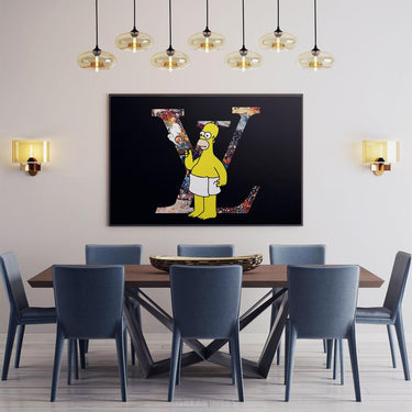 Discover Homer Simpson Wall Art, Homer Simpson Louis Vuitton Luxury Canvas Wall Art, LV AFTERPARTY by Original Greattness™ Canvas Wall Art Print