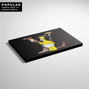 Discover Homer Simpson Wall Art, Homer Simpson Louis Vuitton Luxury Canvas Wall Art, LV AFTERPARTY by Original Greattness™ Canvas Wall Art Print