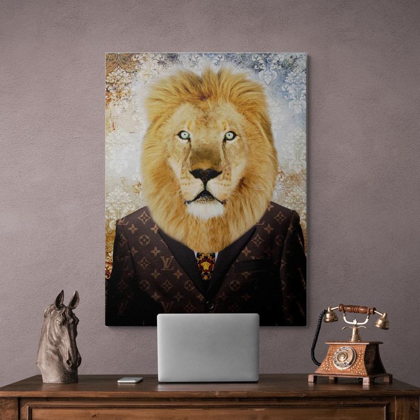 Discover Lion Suit Canvas Art, The King Bundle Prints | Motivational Canvas Set of 2 Art Pieces, THE KING BUNDLE by Original Greattness™ Canvas Wall Art Print