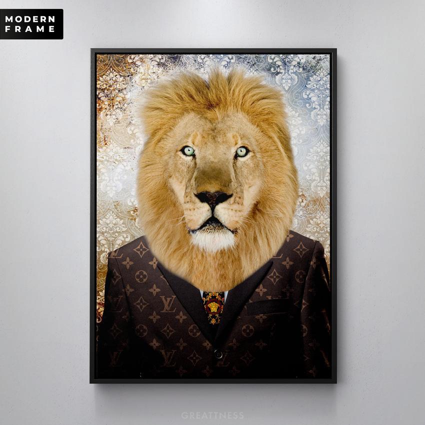 Discover Lion Suit Canvas Art, The King Bundle Prints | Motivational Canvas Set of 2 Art Pieces, THE KING BUNDLE by Original Greattness™ Canvas Wall Art Print