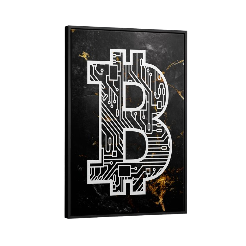 Discover Shop Bitcoin Canvas Art, Marble Bitcoin Canvas Wall Art, MARBLE BITCOIN CANVAS by Original Greattness™ Canvas Wall Art Print