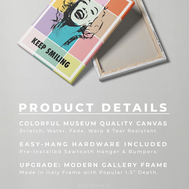 Discover Marilyn Monroe Canvas Art, Marilyn Monroe Happiness Colorful Canvas Wall Art, Marilyn Monroe Colorful by Original Greattness™ Canvas Wall Art Print
