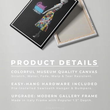 Discover Marilyn Monroe Canvas Wall Art, Marilyn Monroe Black Canvas Wall Art Decor for Home, Marilyn Monroe Good Vibes by Original Greattness™ Canvas Wall Art Print