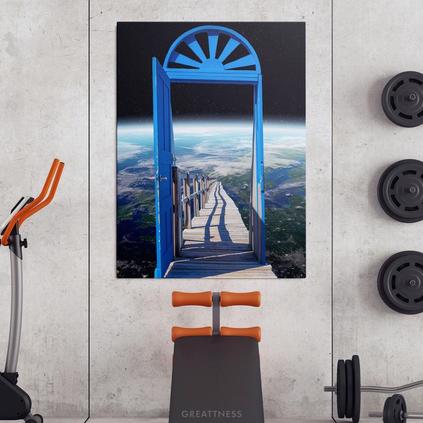 Discover Space Earth Canvas Art, Moon Space Walk Door Canvas Wall Art, MOON SPACE WALK by Original Greattness™ Canvas Wall Art Print