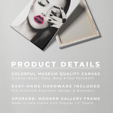 Discover Elegant Women Canvas Art, Neon Kiss Sexy Women Photography Canvas Wall Art, NEON WOMEN KISS by Original Greattness™ Canvas Wall Art Print