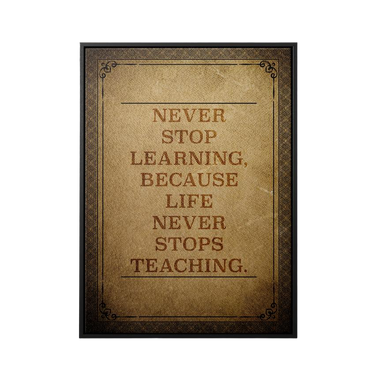 Discover Motivational Canvas Wall Art, Never Stop Learning Old Book Vintage Retro Canvas Wall Art, NEVER STOP LEARNING by Original Greattness™ Canvas Wall Art Print