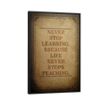 Discover Motivational Canvas Wall Art, Never Stop Learning Old Book Vintage Retro Canvas Wall Art, NEVER STOP LEARNING by Original Greattness™ Canvas Wall Art Print