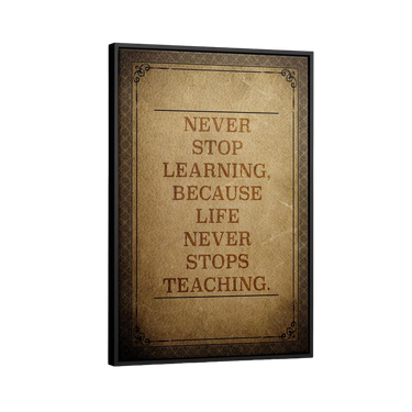 Discover Motivational Canvas Wall Art, Never Stop Learning Old Book Vintage Retro Canvas Wall Art, NEVER STOP LEARNING by Original Greattness™ Canvas Wall Art Print