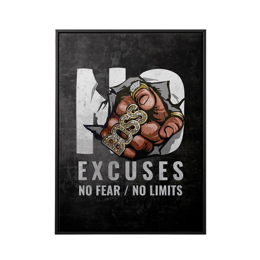 Discover Motivational Canvas Art, No Excuses Motivational Canvas Wall Art, NO EXCUSES CANVAS by Original Greattness™ Canvas Wall Art Print