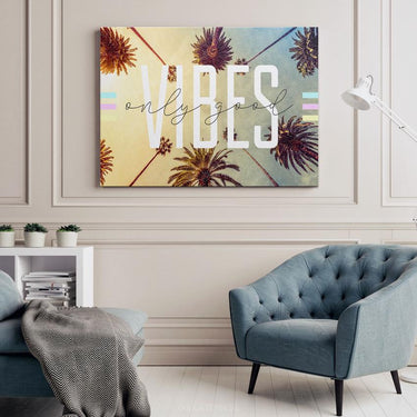 Discover Shop Good Vibes Canvas Art, Only Good Vibes, Vintage Inspirational Canvas Art, ONLY GOOD VIBES by Original Greattness™ Canvas Wall Art Print