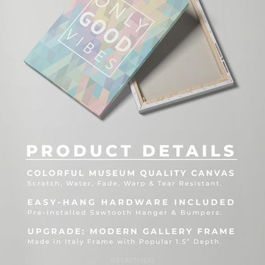 Discover Shop Good Vibes Wall Art, Only Good Vibes Pastell Colorful Quote Sign Canvas Art, ONLY GOOD VIBES (WOMEN) by Original Greattness™ Canvas Wall Art Print