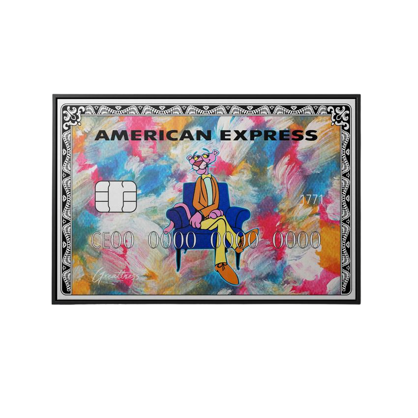 Discover Shop American Express Canvas Art, Pink Panther American Express Wall Art Print, Pink Panther AMEX by Original Greattness™ Canvas Wall Art Print