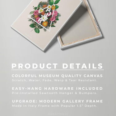 Discover Motivational Botanical Canvas Art, Power Colorful Blooming Decor for Home & Office, POWER BLOOMING by Original Greattness™ Canvas Wall Art Print