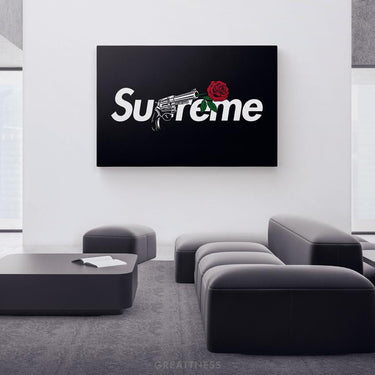 Discover Shop Supreme Canvas Wall Art, Supreme x Rose - Canvas Print Wall Art by Greattness, SUPREME X ROSE by Original Greattness™ Canvas Wall Art Print