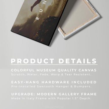 Discover Shop Motivational Canvas Art, Motivational Extreme Cliff Jumping Art Print Wall Art, RUN IT CLIFF JUMP by Original Greattness™ Canvas Wall Art Print