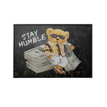 Discover Greattness Canvas Art, Stay Humble Bear Quote Money Motivational Canvas Wall Art, STAY HUMBLE CANVAS by Original Greattness™ Canvas Wall Art Print
