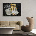 Discover Greattness Canvas Art, Stay Humble Bear Quote Money Motivational Canvas Wall Art, STAY HUMBLE CANVAS by Original Greattness™ Canvas Wall Art Print