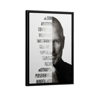 Discover Steve Jobs Canvas Art, Steve Jobs Portrait Black & White Wall Art, STEVE JOBS BLACK & WHITE by Original Greattness™ Canvas Wall Art Print