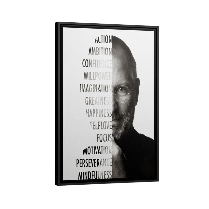 Steve Jobs Portrait Black & White Wall Art – Greattness™
