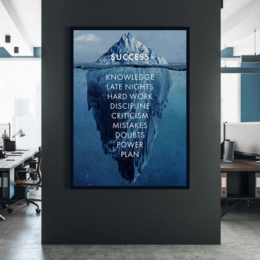 Discover Shop Success Office Canvas Art, Success Iceberg Inspirational Canvas Art Prints Gift, SUCCESS ICEBERG by Original Greattness™ Canvas Wall Art Print