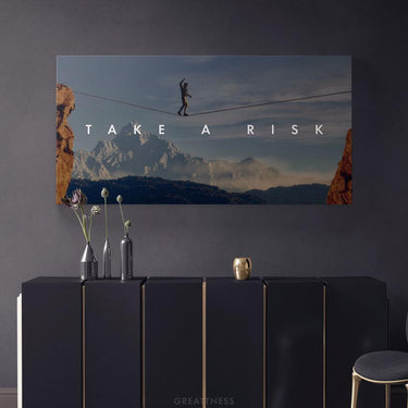 Discover Motivational Quote Wall Art, Inspirational Office Canvas Art - Take The Risk -, Take The Risk by Original Greattness™ Canvas Wall Art Print