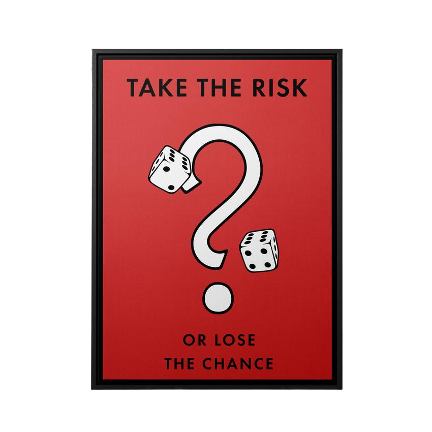 Discover Monopoly Card Canvas Art, Monopoly Take the Risk Card Office Inspirational Canvas Wall Art, MONOPOLY - TAKE THE RISK by Original Greattness™ Canvas Wall Art Print