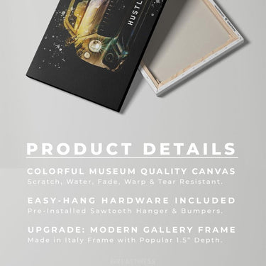 Discover Bentley Cars Canvas Art, Bentley Hustle, Luxury Sports Car Quotes Painting, BENTLEY HUSTLE by Original Greattness™ Canvas Wall Art Print