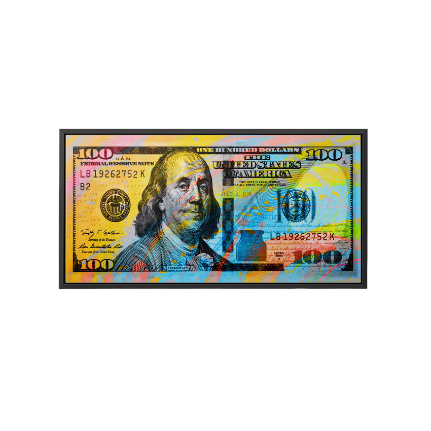 Discover Shop Money Color Canvas Art, Color Benjamin - Money Dollar Bill Stack Canvas Art , COLOR BENJAMIN by Original Greattness™ Canvas Wall Art Print