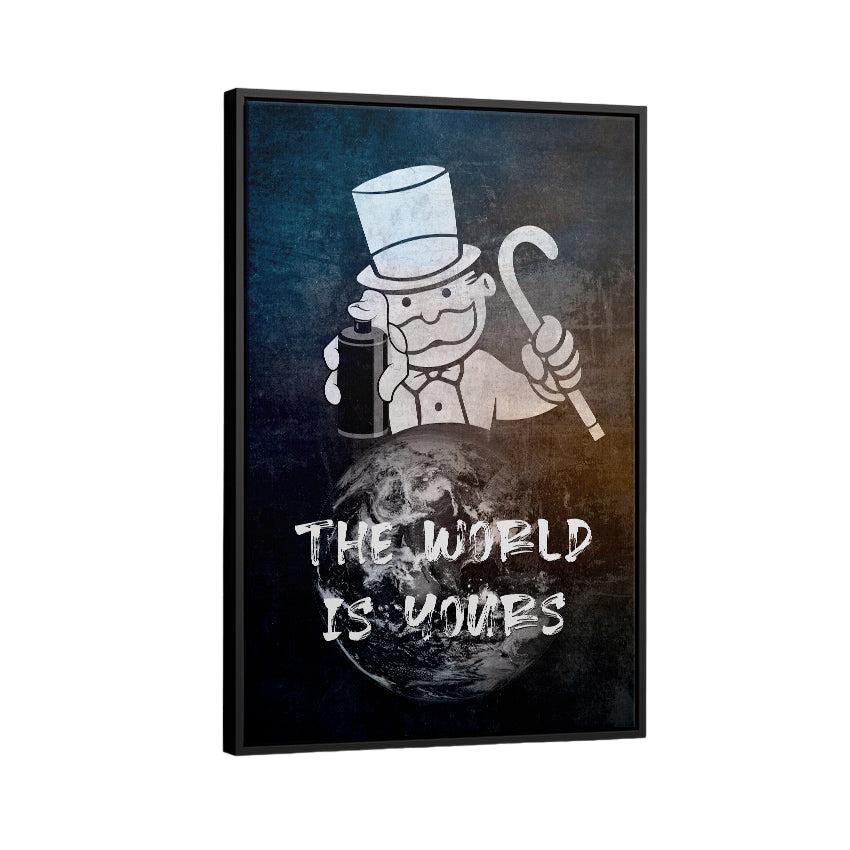 Discover Shop Mindset Wall Art, The World is Yours Modern Monopoly Graffiti Canvas Art, THE WORLD IS YOURS by Original Greattness™ Canvas Wall Art Print