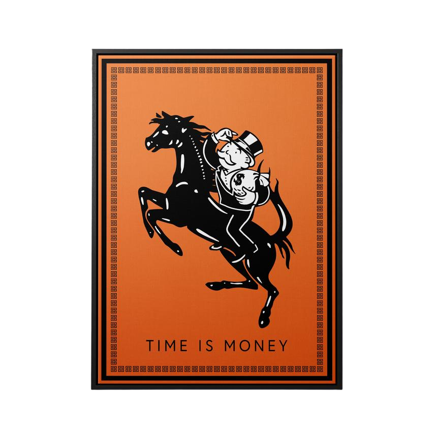 Discover Shop Luxury Canvas Art, Time is Money Luxury Hermes Monopoly Canvas Art, TIME IS MONEY by Original Greattness™ Canvas Wall Art Print