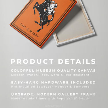 Discover Shop Luxury Canvas Art, Time is Money Luxury Hermes Monopoly Canvas Art, TIME IS MONEY by Original Greattness™ Canvas Wall Art Print