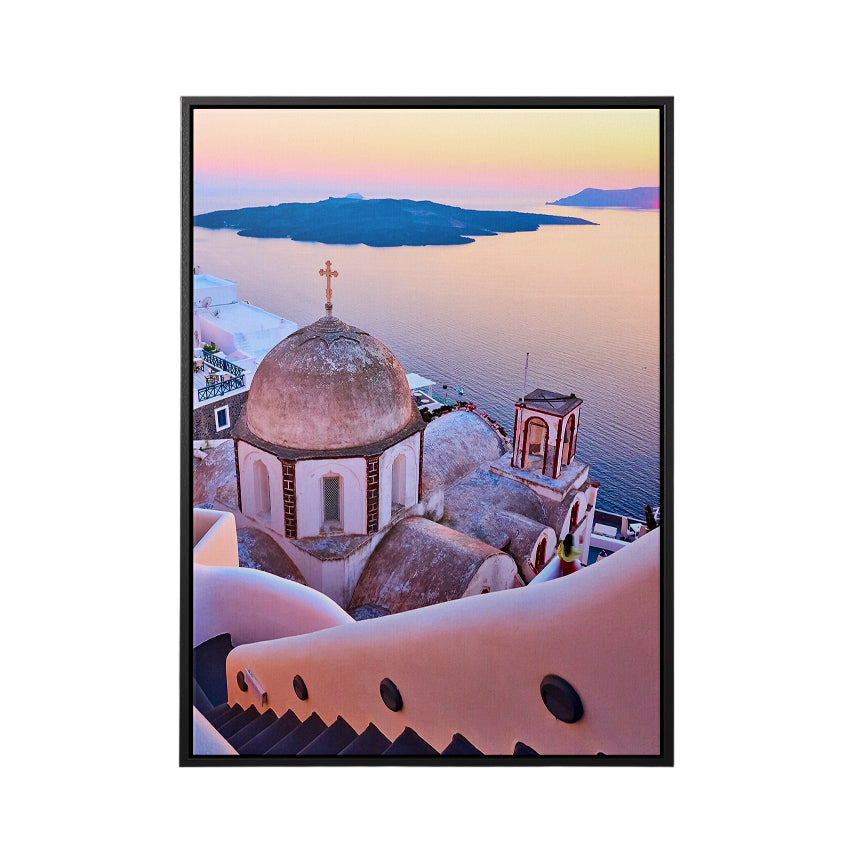 Discover Landscape Canvas Art, Santorini Church Dome Greece Canvas Wall Art, Greece Canvas by Original Greattness™ Canvas Wall Art Print