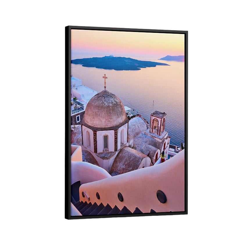 Discover Landscape Canvas Art, Santorini Church Dome Greece Canvas Wall Art, Greece Canvas by Original Greattness™ Canvas Wall Art Print