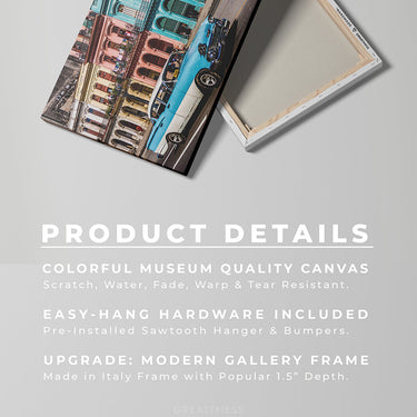 Discover Inspirational Havana Canvas Art, Havana Vibes - Cuba Havana Car Canvas Wall Art, Havana Vibes by Original Greattness™ Canvas Wall Art Print