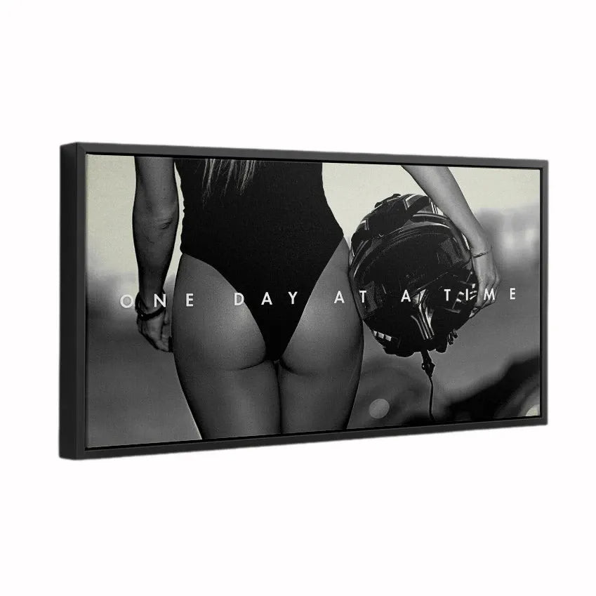 Discover Women Canvas Wall Art, Sexy Booty Butt Half Nude Biker Women Canvas Art, One Day at a Time by Original Greattness™ Canvas Wall Art Print