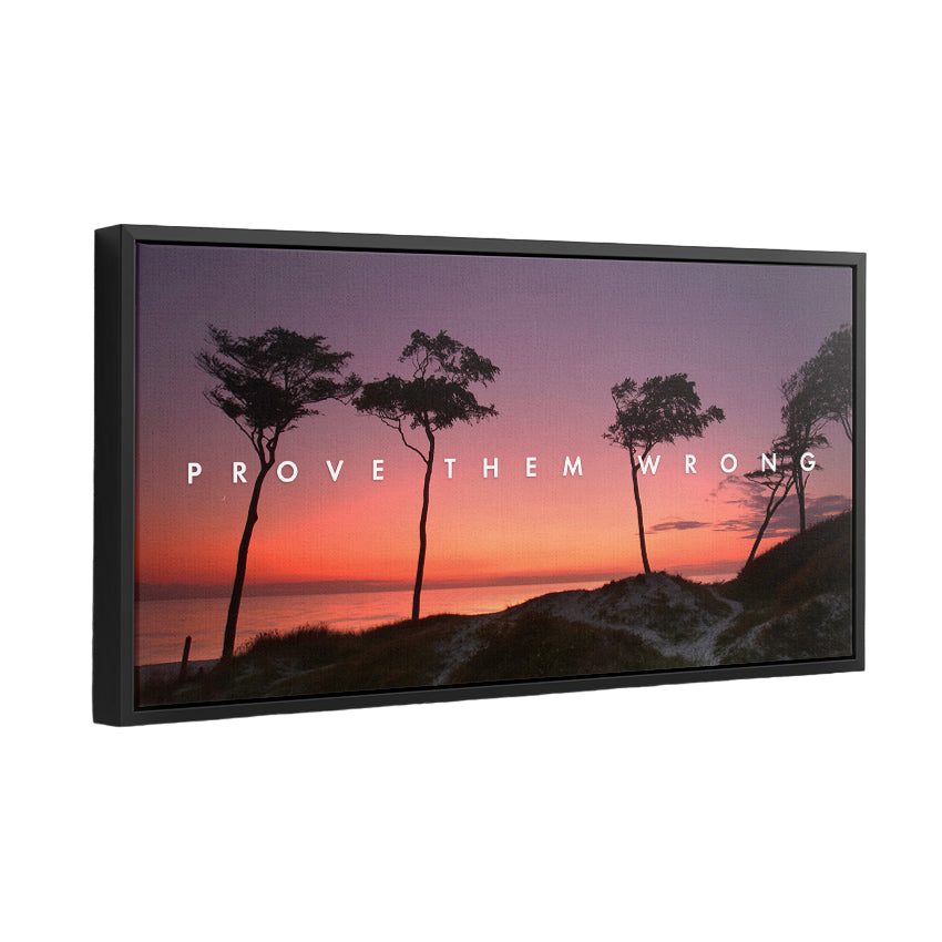 Discover Motivational Office Wall Art, Beach Sunset Landscape Motivational Quote Canvas Art, Prove Them Wrong by Original Greattness™ Canvas Wall Art Print