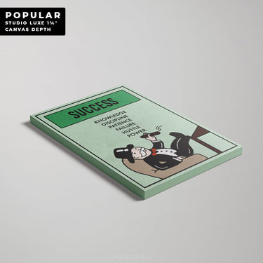 Discover Shop Monopoly Property Canvas Art, Motivational Monopoly Property Card Quote Wall Art, MONOPOLY PROPERTY - SUCCESS by Original Greattness™ Canvas Wall Art Print