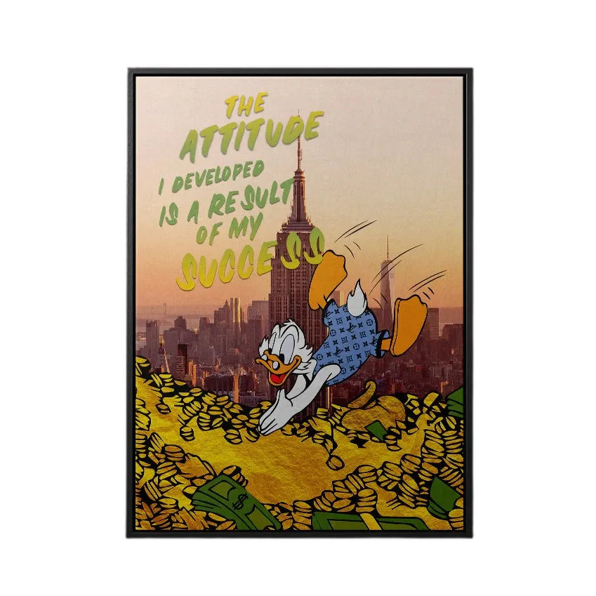 Discover Dagobert Duck Canvas Art, Dagobert Duck Attitude Quotes Motivational Wall Art, Dagobert Duck Attitude by Original Greattness™ Canvas Wall Art Print