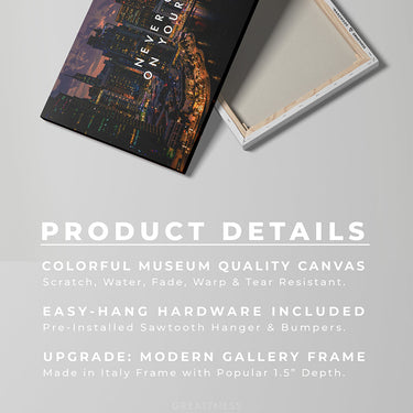 Discover Shop Dubai Canvas Wall Art, Dubai City Night Quote Canvas Wall Art, DUBAI NIGHT CITY by Original Greattness™ Canvas Wall Art Print