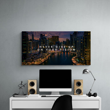 Discover Shop Dubai Canvas Wall Art, Dubai City Night Quote Canvas Wall Art, DUBAI NIGHT CITY by Original Greattness™ Canvas Wall Art Print