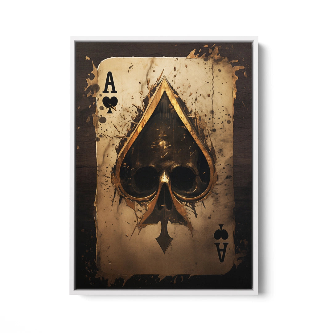 Discover Game Card Wall Art, Ace Skull Poker Card Queen King Playroom Wall Art, ACE SKULL CARD by Original Greattness™ Canvas Wall Art Print