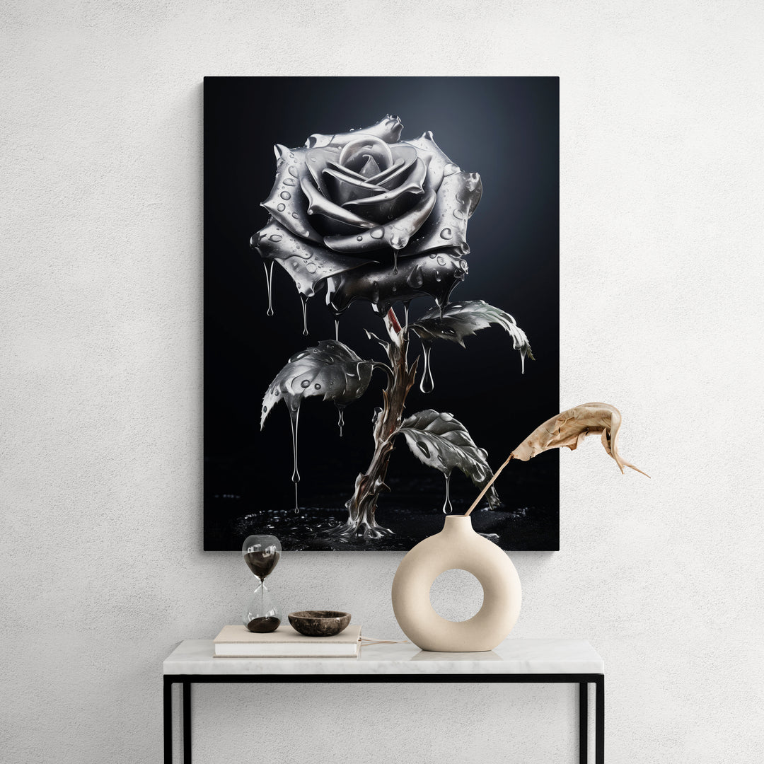 Discover Black Rose Canvas Art, The Black Rose Silver Gothic Canvas Art, Black Rose by Original Greattness™ Canvas Wall Art Print